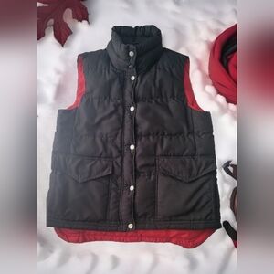 AZIZ Lightweight Puffer Vest Jacket Snap + Zip Clousure Sz S
